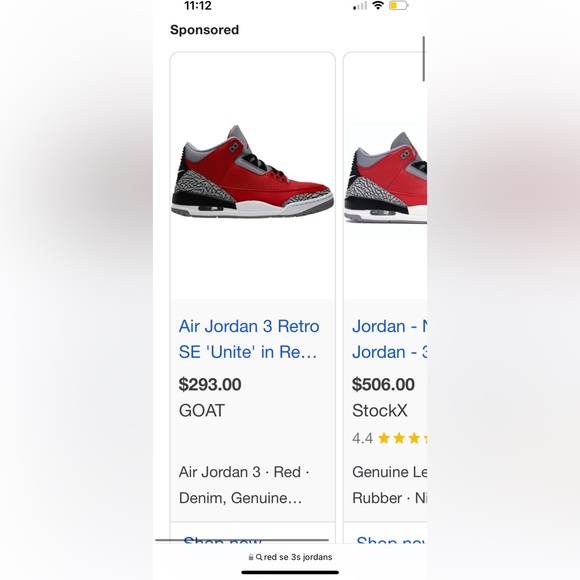 Red retro 3 jordans - Picture 3 of 6